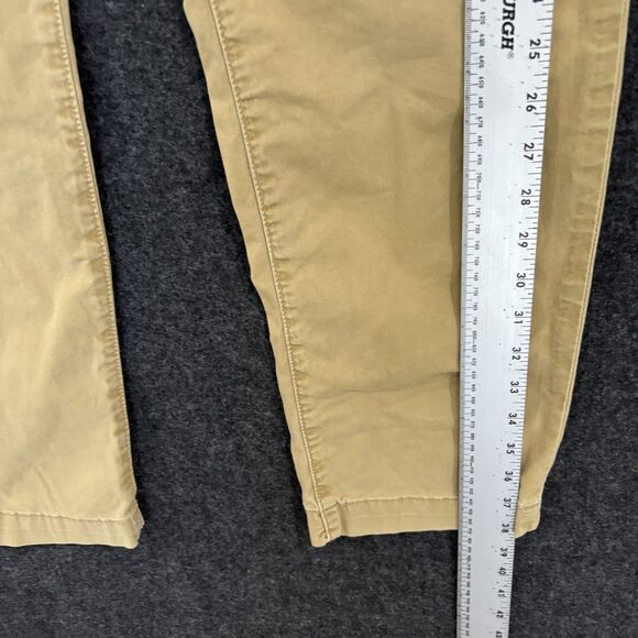 American Eagle Pants Mens 29x30 Khaki Stretch Chino Casual Flat Front Tan - Picture 4 of 9
